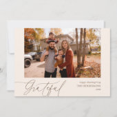 感謝のスクリプト手書き写真Thanksgiving シーズンカード (正面)