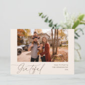 感謝のスクリプト手書き写真Thanksgiving シーズンカード (スタンド正面)