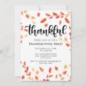 感謝のスクリプト秋の葉の水色離れの 招待状 (正面)