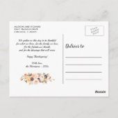 感謝のスクリプト秋フローラ感謝の写真 ポストカード (裏面)