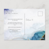 感謝のスクリプト ウォーターカラー ゴールド エレガント ポストカード (裏面)