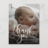 感謝のスクリプト ベビー 誕生お知らせ ポストカード (正面)