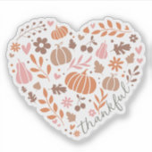 感謝のスクリプト、秋フローラ、カボチャハート シール (正面)