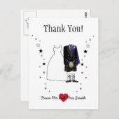 感謝のスコットランドの新郎新婦 – purple ポストカード (正面/裏面)