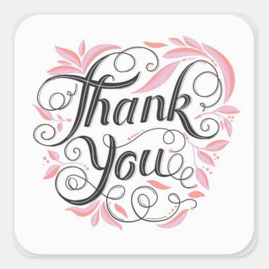 「感謝のステッカーのガロール」 スクエアシール (正面)