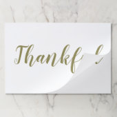 感謝のセージ緑のスクリプト感謝のランチョンマット ペーパーパッド (折り畳み)