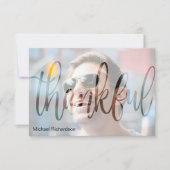 感謝のタイポグラフィ写真記念サンキューカード サンキューカード (正面)