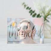 感謝のタイポグラフィ写真記念サンキューカード サンキューカード (スタンド正面)