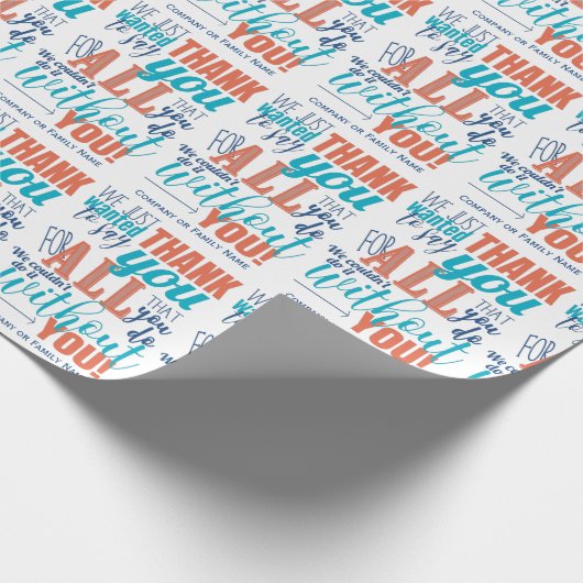 感謝のタイポグラフィ感謝してい ラッピングペーパー (角)