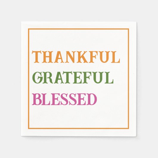 感謝のディナー感謝の気持ち賛美に感謝 スタンダードカクテルナプキン (正面)