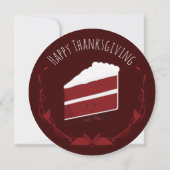 感謝のディナー笑顔の赤いベルベットのケーキ 招待状 (裏面)