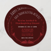 感謝のディナー笑顔の赤いベルベットのケーキ 招待状 (正面/裏面)