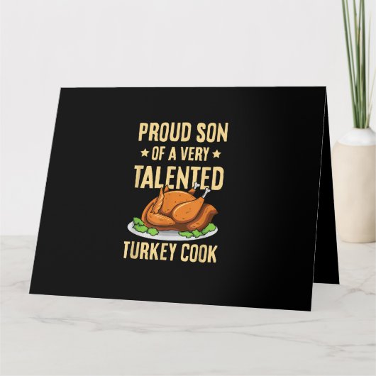 感謝のデザインの息子のトルコ調理師 カード (正面)