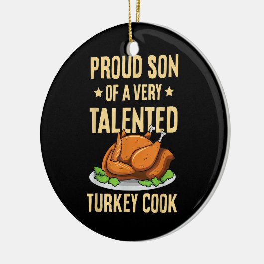 感謝のデザインの息子のトルコ調理師 セラミックオーナメント (左)