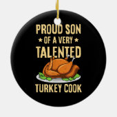 感謝のデザインの息子のトルコ調理師 セラミックオーナメント (裏面)