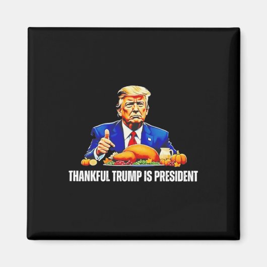 感謝のトランプは感謝祭の社長おもしろい マグネット (正面)