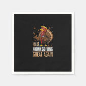 感謝のトランプキ素晴らしングを再びおもしろいトルコにする スタンダードカクテルナプキン (正面)
