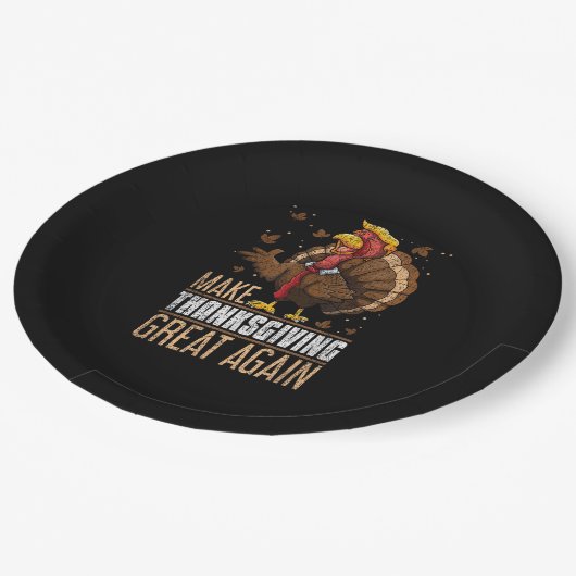 感謝のトランプキ素晴らしングを再びおもしろいトルコにする ペーパープレート (アングル)