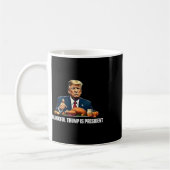 感謝のトランプ大統領は感謝祭 コーヒーマグカップ (左)