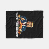 感謝のトランプ大統領は感謝祭 フリースブランケット (正面(横))