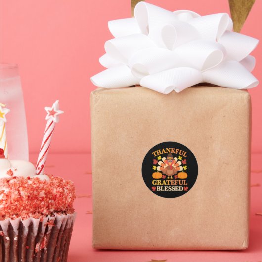 感謝のトルコ賛美感謝祭 ラウンドシール (パーティー)