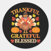 感謝のトルコ賛美感謝祭 ラウンドシール (正面)