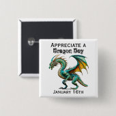 感謝のドラゴンデーおもしろいホリデーシャツ 缶バッジ (正面&裏面)