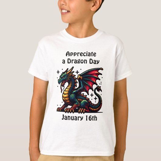 感謝のドラゴンデーおもしろいホリデーシャツ Tシャツ (正面)
