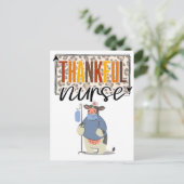 感謝のナースかわいい牛のナース ポストカード (スタンド正面)