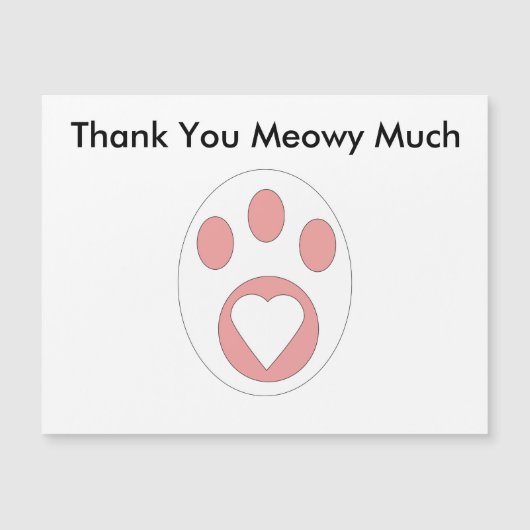 感謝のネコの肉球 ハート キュート オーダーメイド (正面)