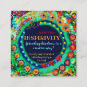 「感謝のハートの感動的な親切カード スクエア名刺 (裏面)