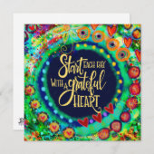 「感謝のハートの感性カード 招待状 (正面/裏面)