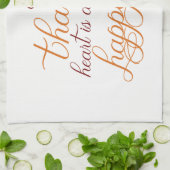 感謝のハートは幸せなハート感謝祭である キッチンタオル (折り畳み)