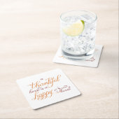 感謝のハートは幸せなハート感謝祭である スクエアペーパーコースター (インサイチュ)