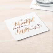 感謝のハートは幸せなハート感謝祭である スクエアペーパーコースター (アングル)