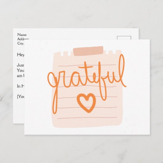 感謝のハートクリスチャンサンキューカード ポストカード (正面/裏面)