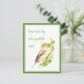 感謝のハート引用文スパローで毎日開始 ポストカード (スタンド正面)