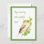感謝のハート引用文スパローで毎日開始 ポストカード (正面/裏面)