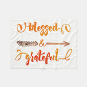 感謝のハート感謝引用文 フリースブランケット (正面(横))