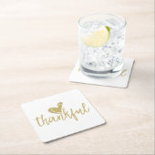 感謝のハート感謝 スクエアペーパーコースター (インサイチュ)