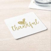 感謝のハート感謝 スクエアペーパーコースター (アングル)