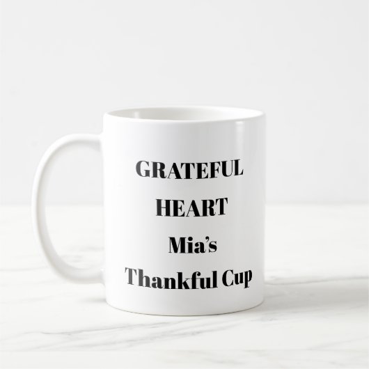 感謝のハート毎日の肯定マグカップ コーヒーマグカップ (左)