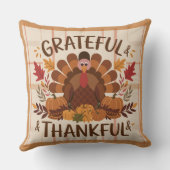 感謝のハート秋の恵み感謝祭 クッション (裏面)