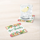 感謝のハート紅葉感謝祭 スクエアペーパーコースター (インサイチュ)