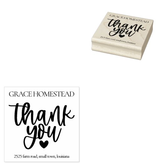 感謝のハート農家市場の名前 ラバースタンプ (押印)