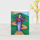 感謝のハート カード (黄色い花)