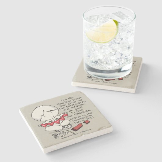 感謝のハート ストーンコースター (横)