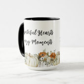 感謝のハート、居心地の良い瞬間ハッピー感謝祭 マグカップ (正面左)