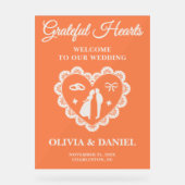 感謝のハート | 感謝祭結婚の歓迎 アクリルサイン (正面)