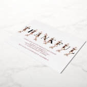 感謝のバラ金ゴールド紅葉感謝祭ディナー 箔招待状 (回転した状態)